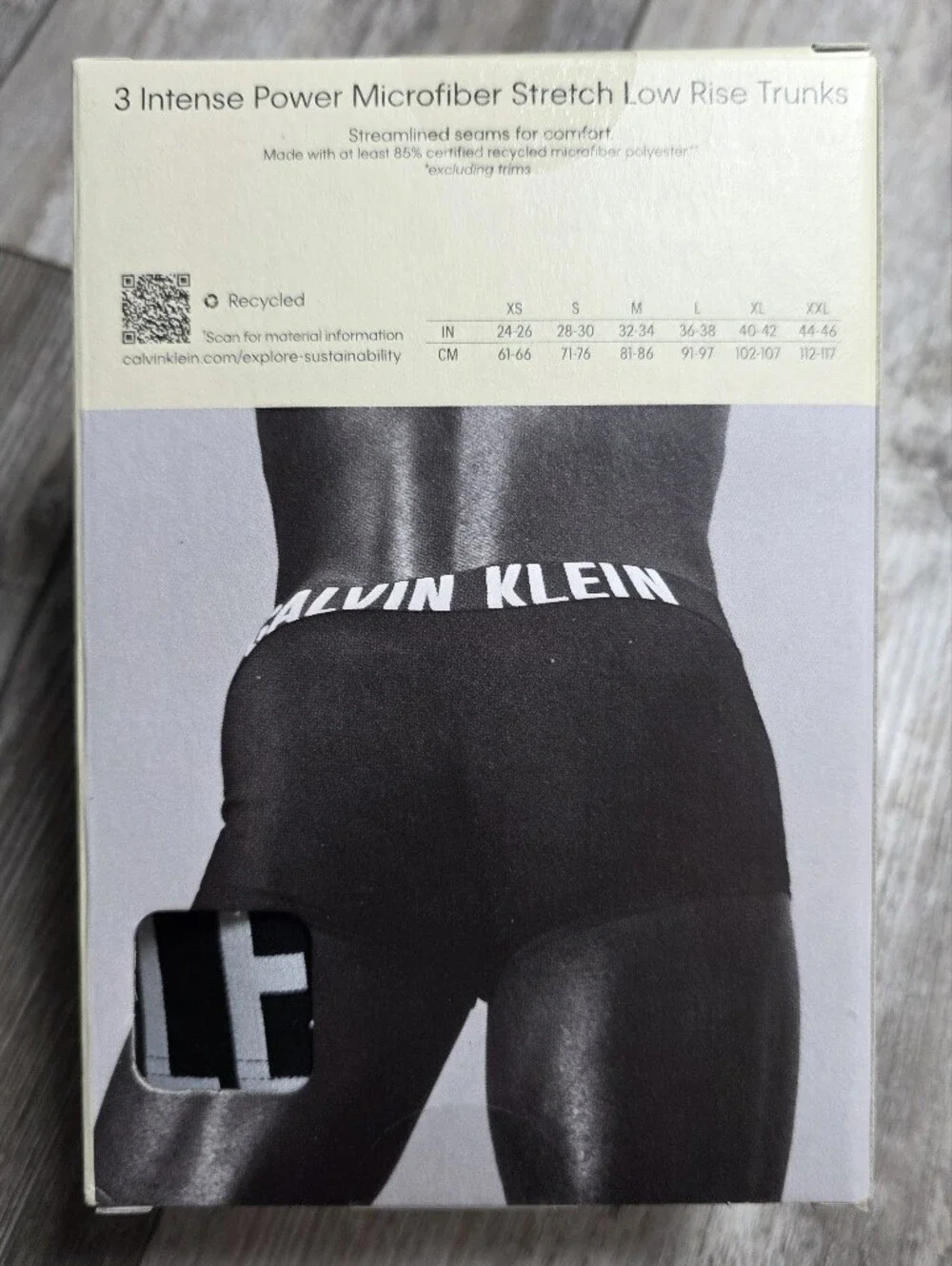 Calvin Klein Men's Intense Power Microfiber Low Rise Trunks Pack of 3 Sz Lg *NWT